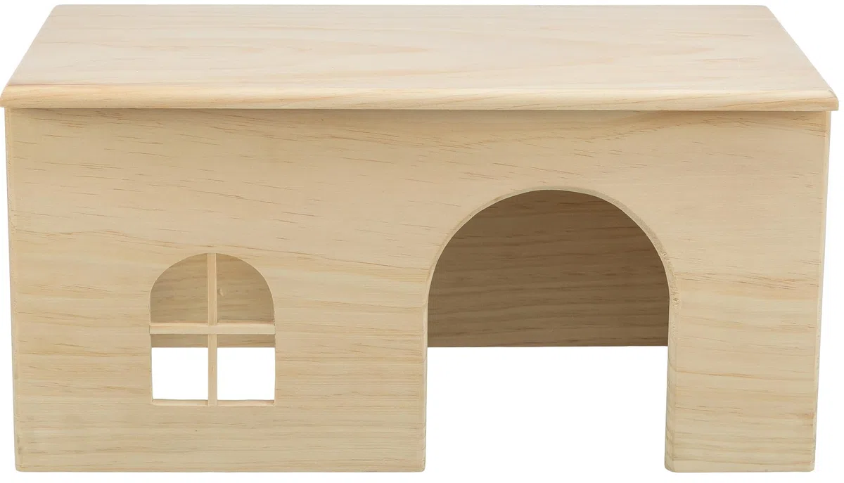 TRIXIE Maison en bois - sans agrafes ni clous - place d'observation sur le toit - par ex. pour cochons d'Inde, lapins nains - bois de pin - 40 x 20 x 23 cm - 61263