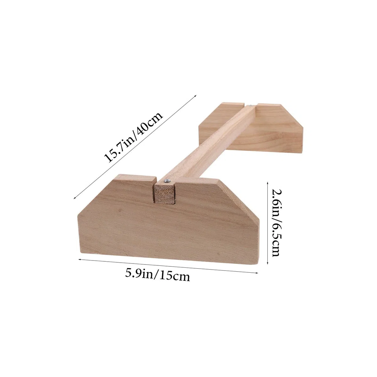 Hemobllo Perchoir pour Poules en Bois Naturel 40cm, Support d'Entraînement Stable à Base Triangulaire pour Poussins, Jouet de Poulailler Fait Main pour Volailles et Grands Perroquets (Aras)