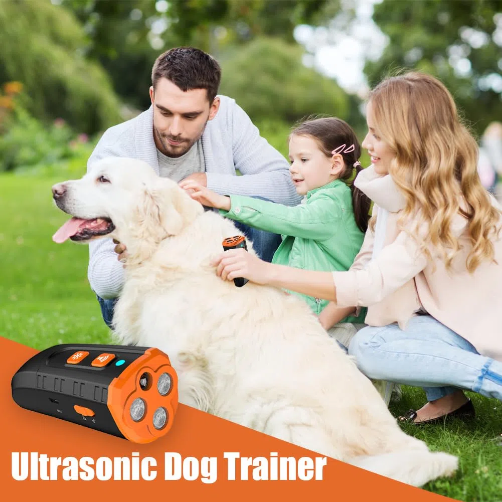 Anti Aboiement Chien Ultrason 3 Modes Rechargeable USB C Portée 10m | Ultrason puissant 3 modes lampe LED rechargeable USB C 10m pour intérieur extérieur éducation canine douce sans collier