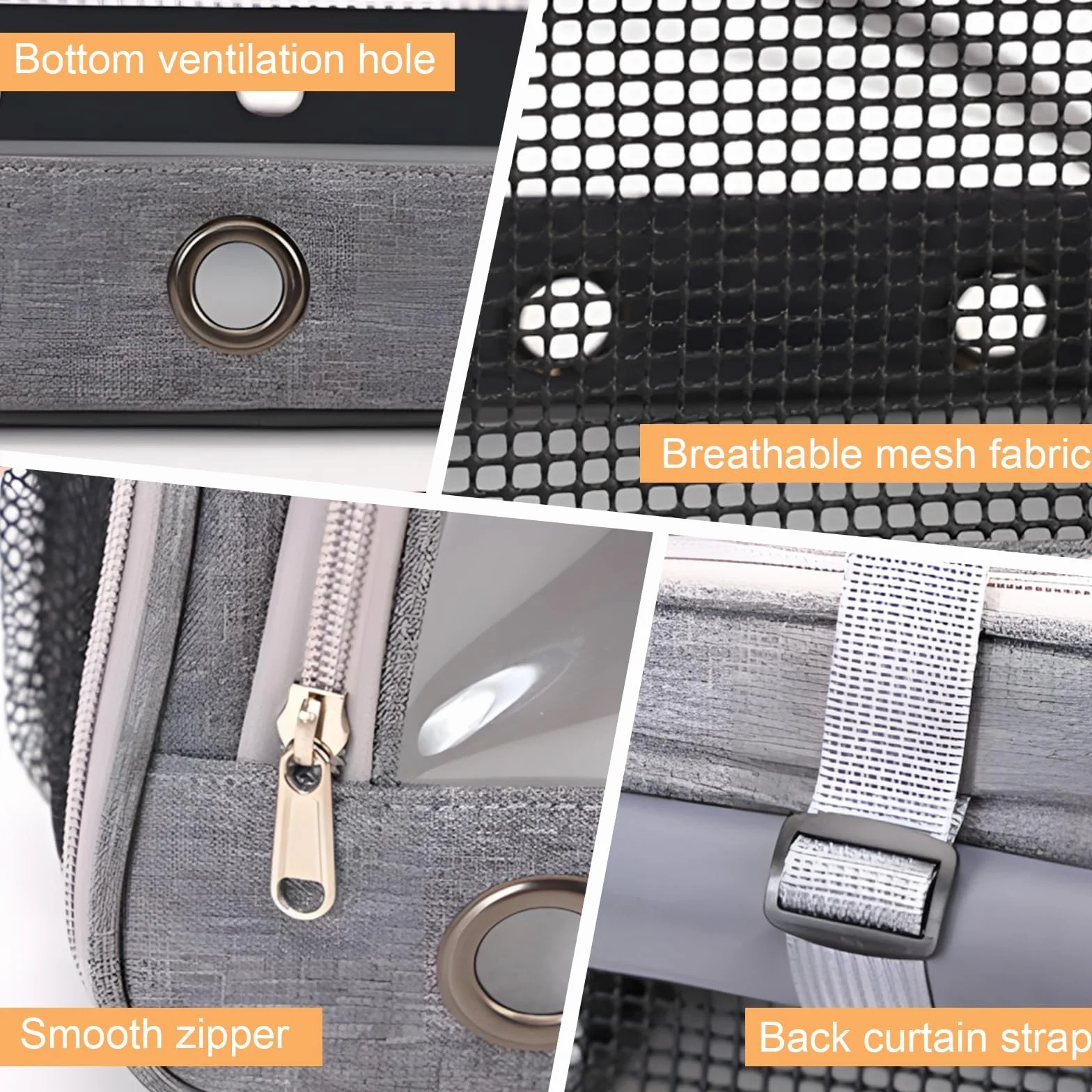Sac De Transport pour Petits Animaux: Sac Transport Chat Chien avec Matelas, avec Fenêtre Transparente, Cage De Transport Portable pour Petit Oiseau, Cochons d'Inde, Chinchillas, Hamster (Gris)