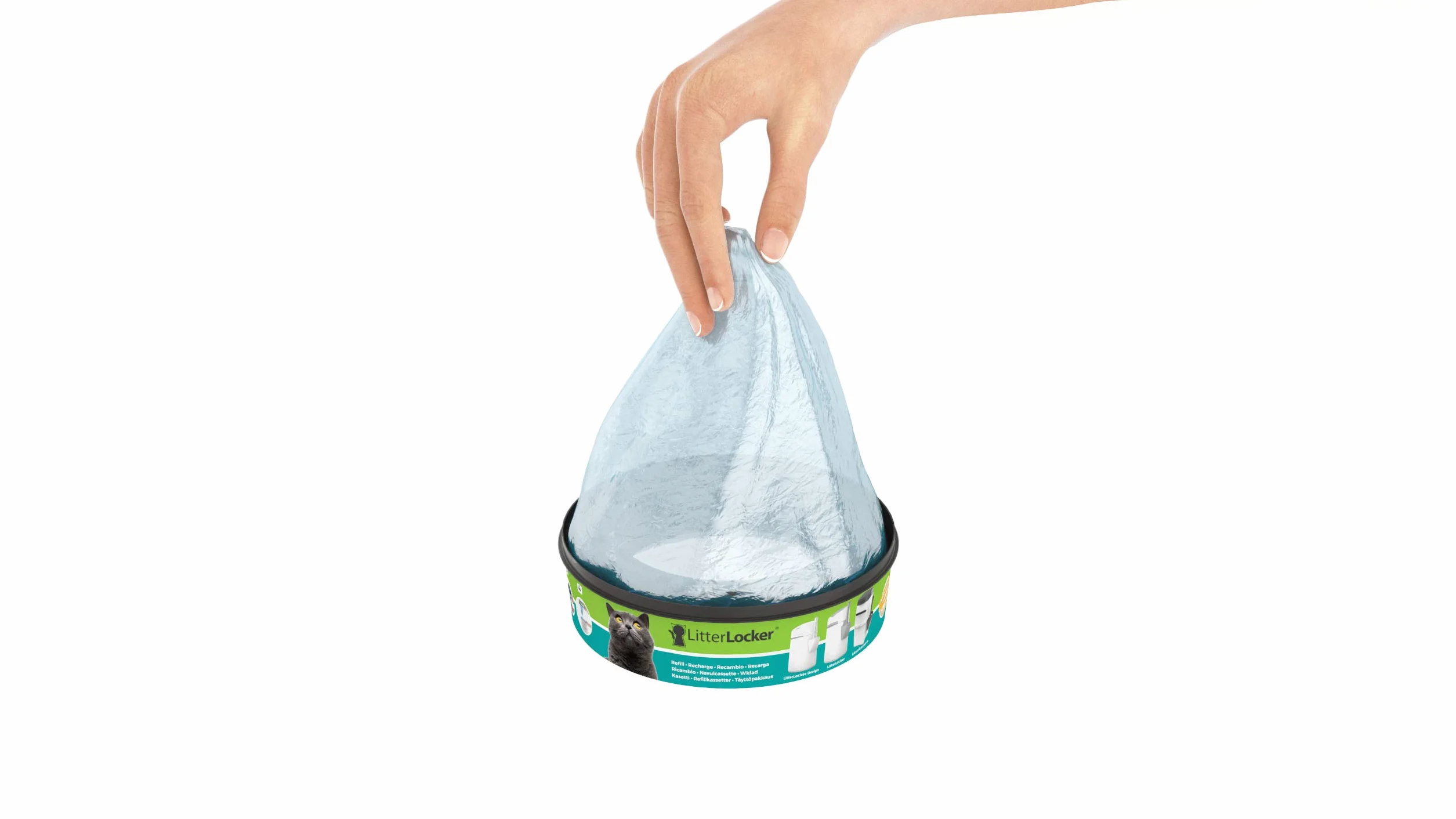 Lot de 3 recharges Rondes Compatible avec la Poubelle LitterLocker II et la Poubelle LitterLocker Design