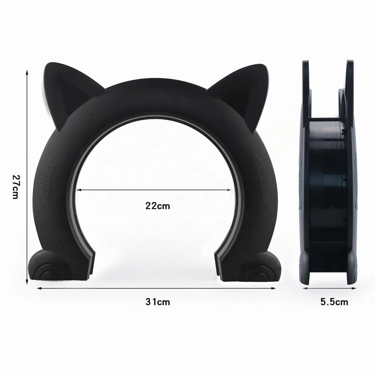 Wordcam Grande porte pour chats Porte intérieure XL, porte intérieure pour chats, portes pour chats, chatons et petits chiens (Noir)