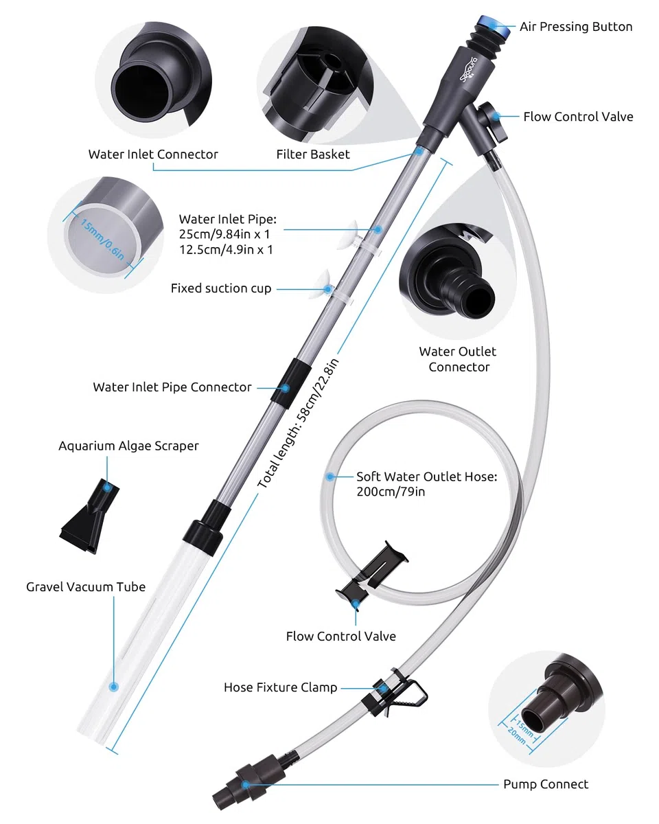 Pompe à siphon pour aquarium