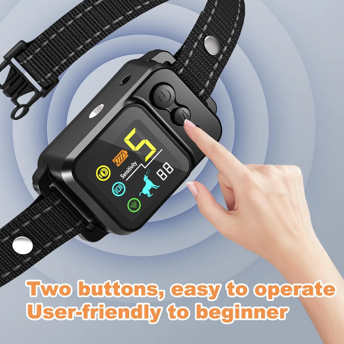 Collier Anti-aboiement sans Choc Compatible Spray (Recharge Non Incluse) – 5 Modes sûrs (Spray, Son, Vibration) + 5 Niveaux sensibilité – Rechargeable étanche pour Chien S/M/L 4 à 50 kg