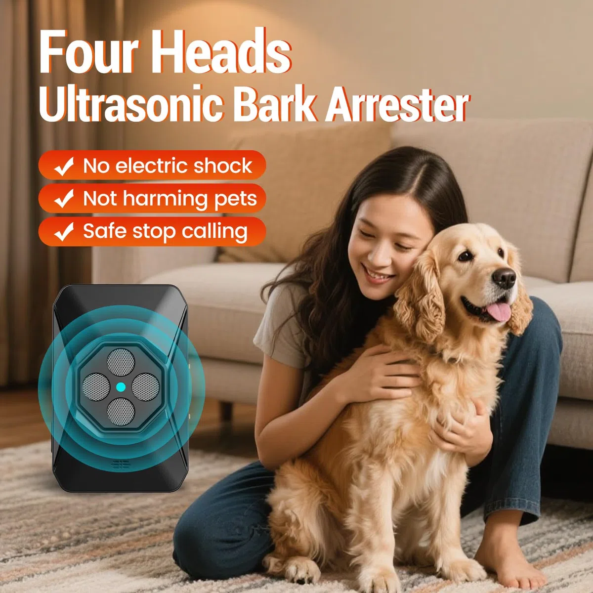 Ultrasons pour chiens, 3 niveaux de fréquence réglables Anti-aboiement pour chien, sifflet à ultrasons pour chiens d'intérieur et d'extérieur, anti-aboiement + chiens grands, moyens et petits (noir)
