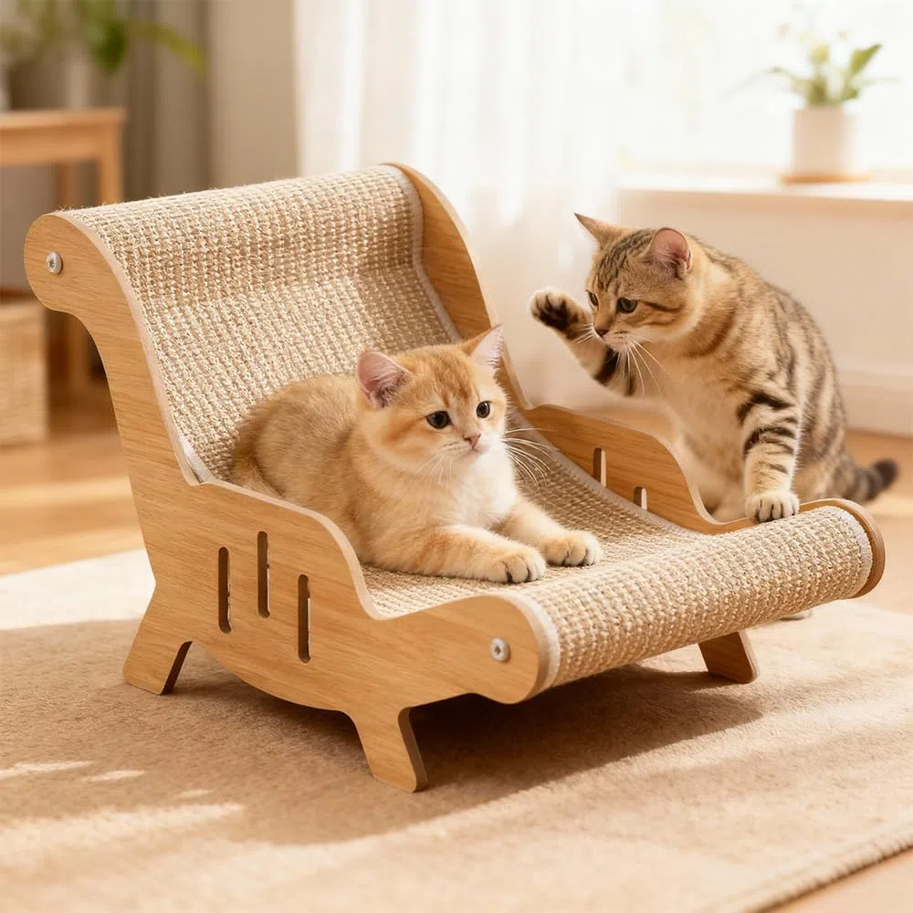 Chaise en Sisal pour Chat, 2-en-1 Chaise Longue pour Chat Peut Dormir et Aiguiser Ses Griffes, Grattoir en Sisal, Chai-se de Plage pour Ch-at, Lit en Si-sal pour Ch-at, pour Petits Animaux