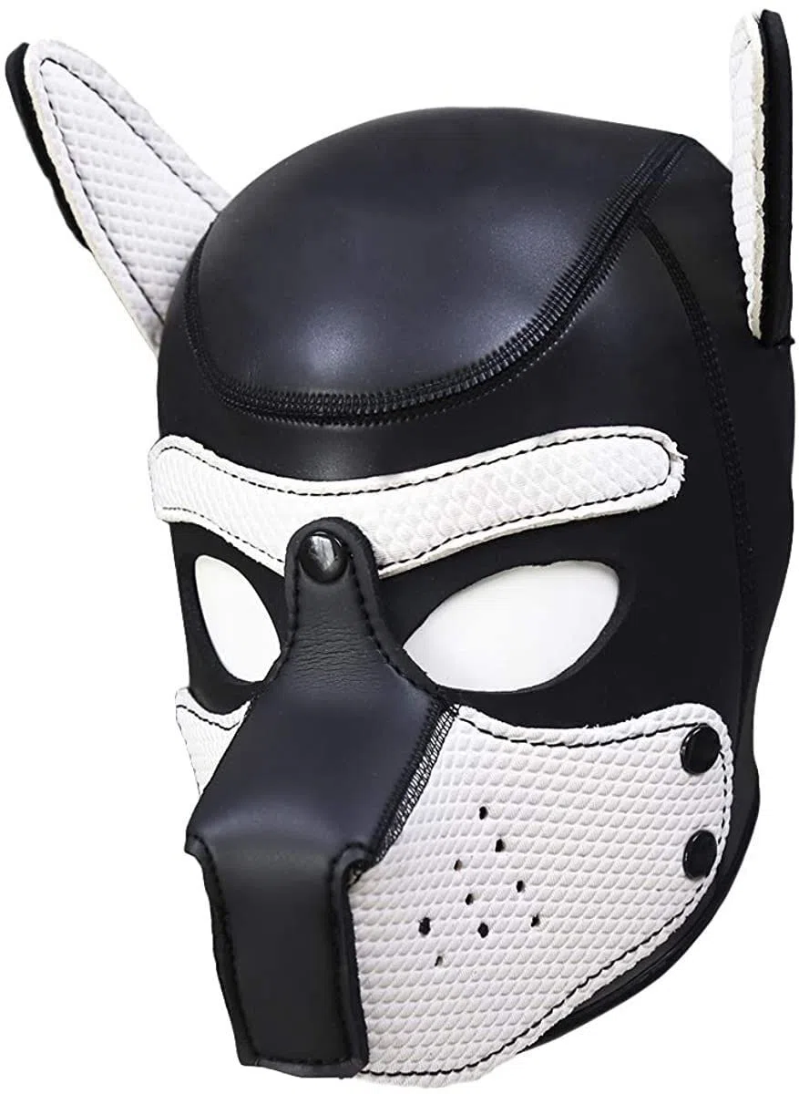 Masque pour chien Petplay en latex souple avec oreilles Masque pour chiot Masque pour chien Masques pour chien Bouche amovible Convient pour Halloween, fête de vacances