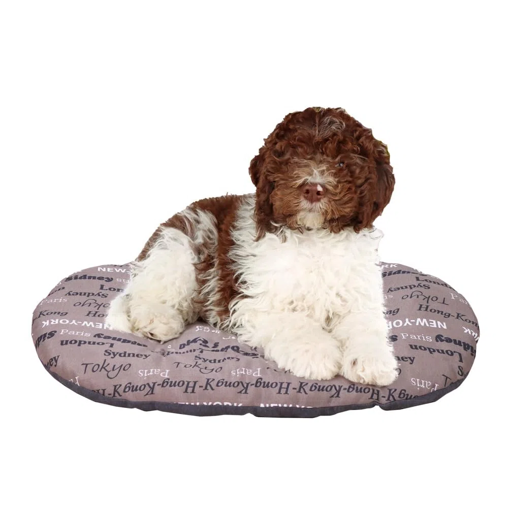 Ferplast Panier Chien Coussin pour Chiens, Lavable, Tapis pour Niches et Voitures, en Coton avec Rembourrage Doux, 78 x 50 CCM. Marron