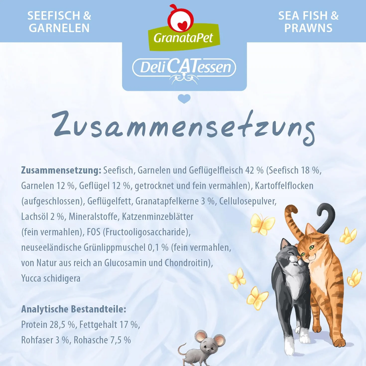 GranataPet Delicatessen Nourriture sèche pour Chats et crevettes de mer savoureuse Nourriture complète sans céréales et sans Sucre 9 kg