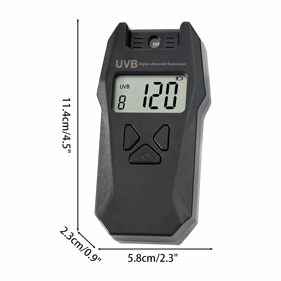 Indicateur UVB,Radiomètre Numérique Portable À Sonde Réversible avec Fonction D'enregistrement des Données pour Tests Environnementaux UVB