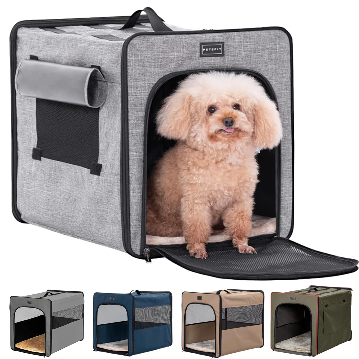 Petsfit Caisse de Transport pour Chien Pliable Sac pour Chien Chat Léger Caisse pour Voyage Voiture Boîte Oxford