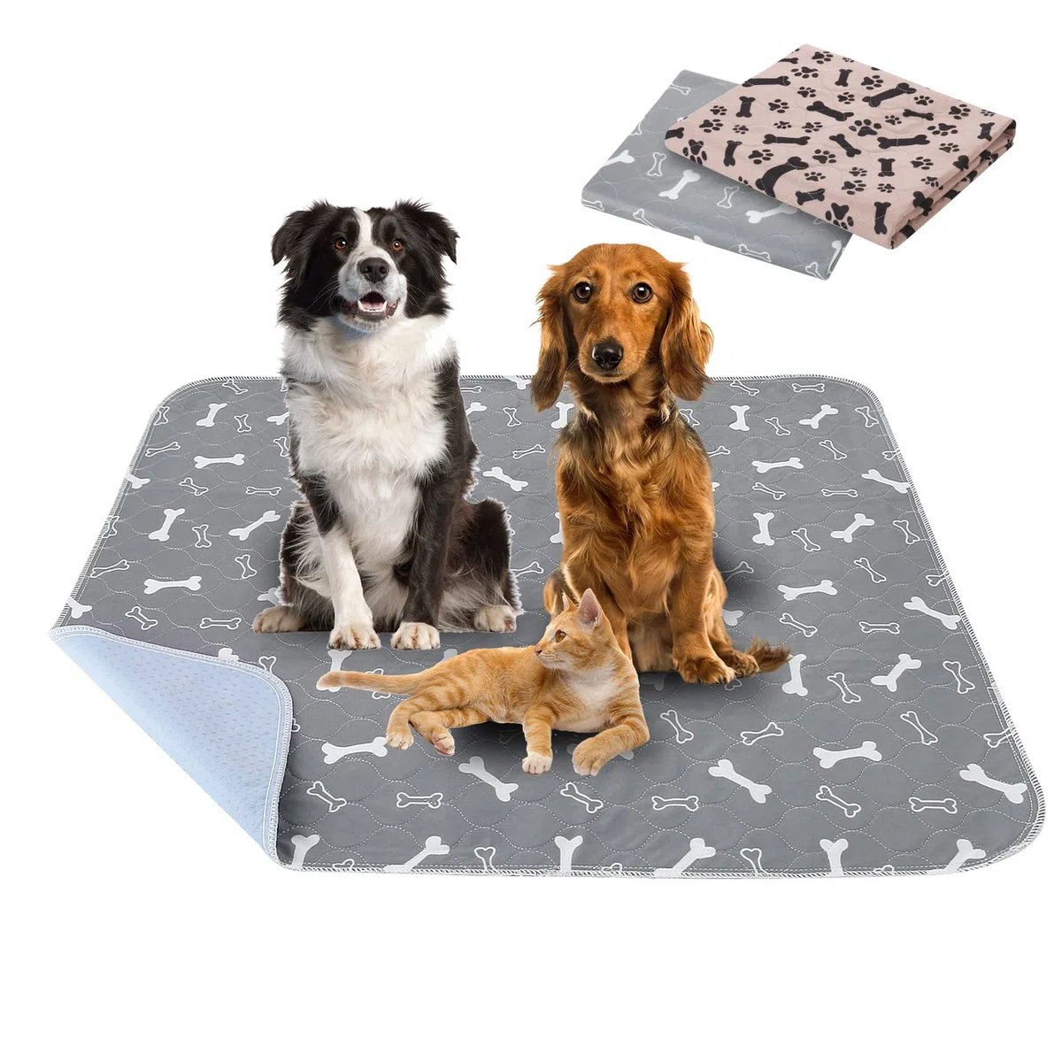 2 Pcs 90 * 80cm Tapis Educateur Chien Ultra Absorbant, Tapis pour Chien Lavable Antidérapant, Tapis de Dressage Réutilisable pour Chiot pour Chien/Chat/Lapin/Cochon d'Inde