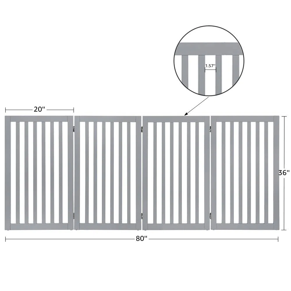 unipaws Barrière pour Chien, Barrière de sécurité barrière modulable Pliable pour Animaux de Compagnie, 91H cm 4 Panneaux, Gris Clair