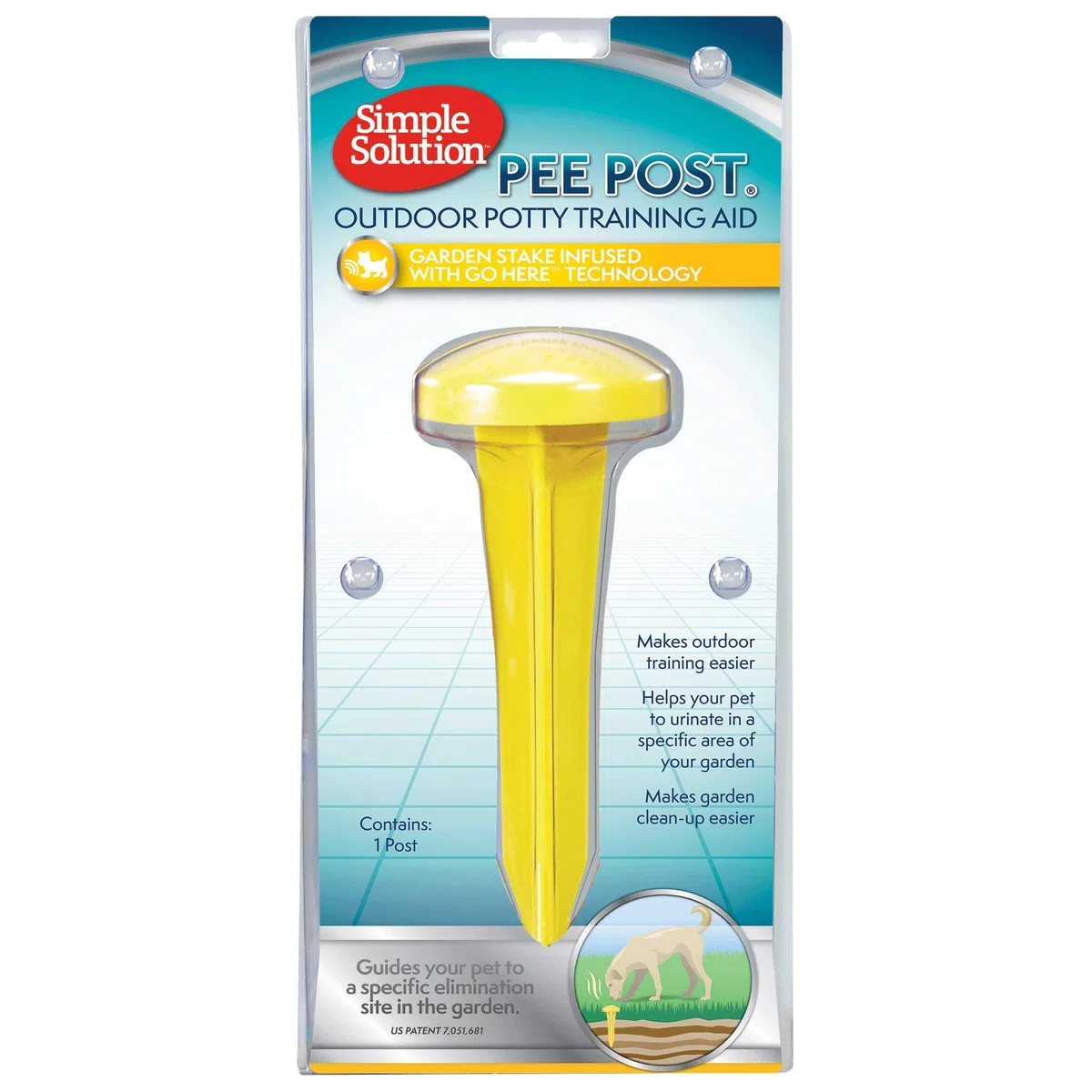 Simple Solution Poteau à Pipi, Aide au Dressage des Chiens d'extérieur - Jaune
