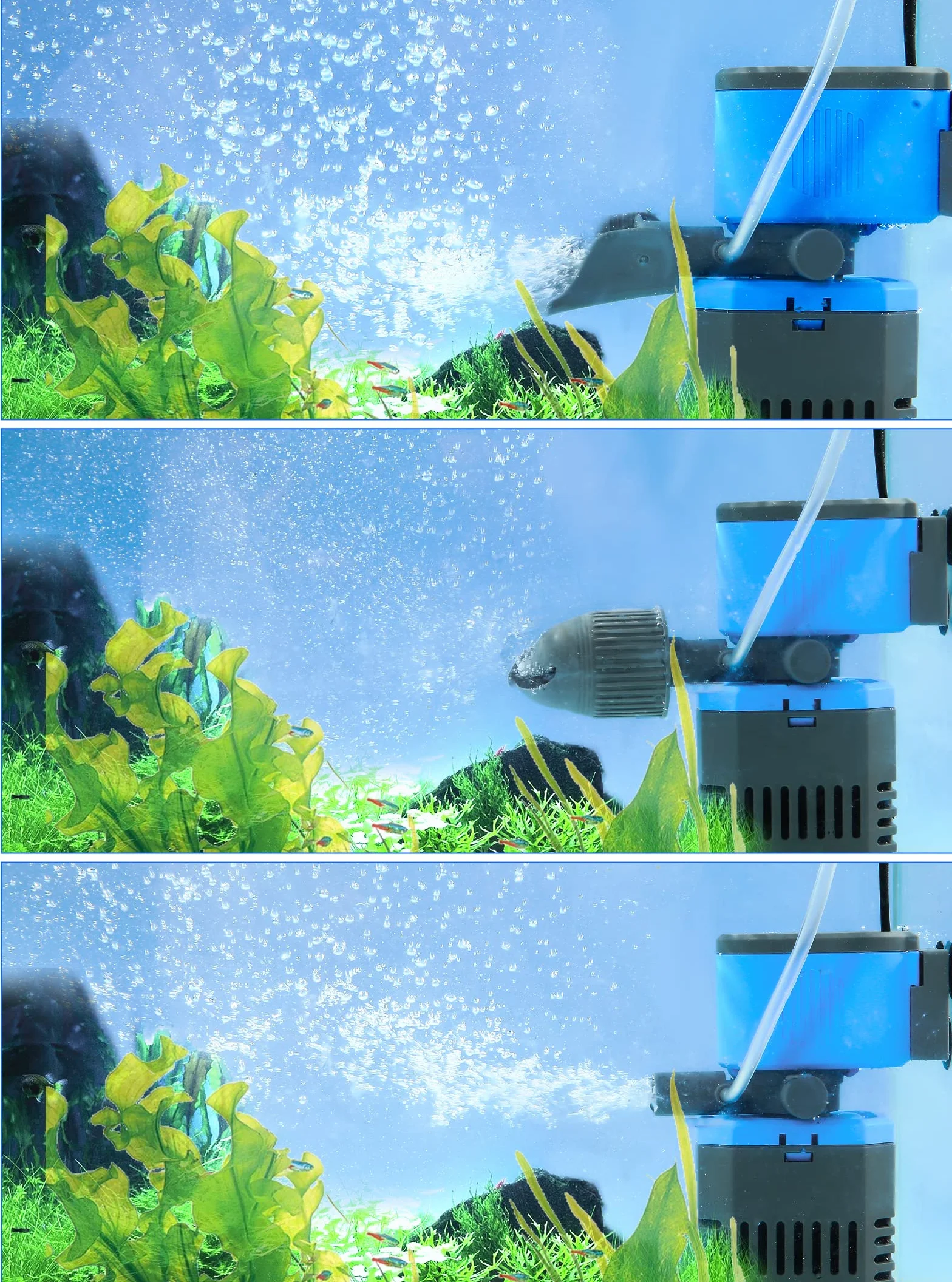 Filtre d'aquarium Interne avec débit, débit d'air réglable, Faible Bruit et Silencieux (42w)