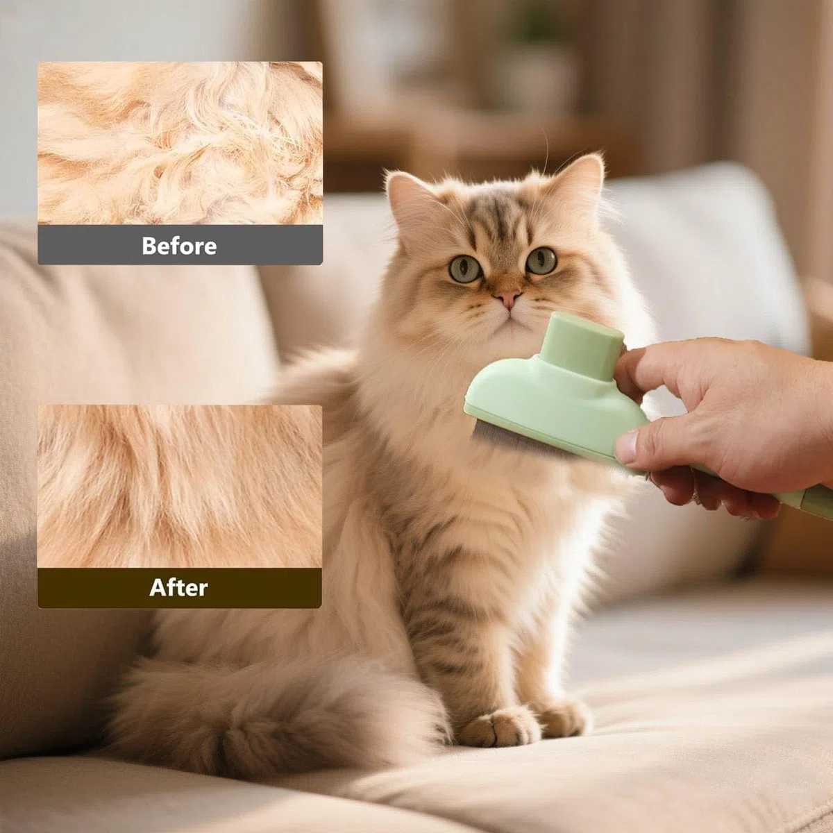 2 Cat Dog Flea Peigl, Peigne D'épilation Animaux Compagnie, Brosse de Toilettage avec Bouton Déverrouillage, Peigne Anti-Puces pour Chiens à Poils Courts Longs Nettoyage Poils Lâches Noués