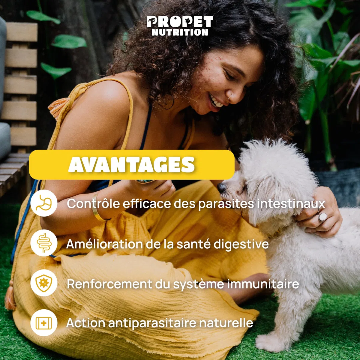 Vermifuge Chien à Base d'Extraits de Plante. 120 Comprimés. Contre Les vers. 100% Naturel. Probiotique Chien + Vitamines B. Protection Intestinale. Toutes Races, Chiot et Chaton. Antiparasite Interne