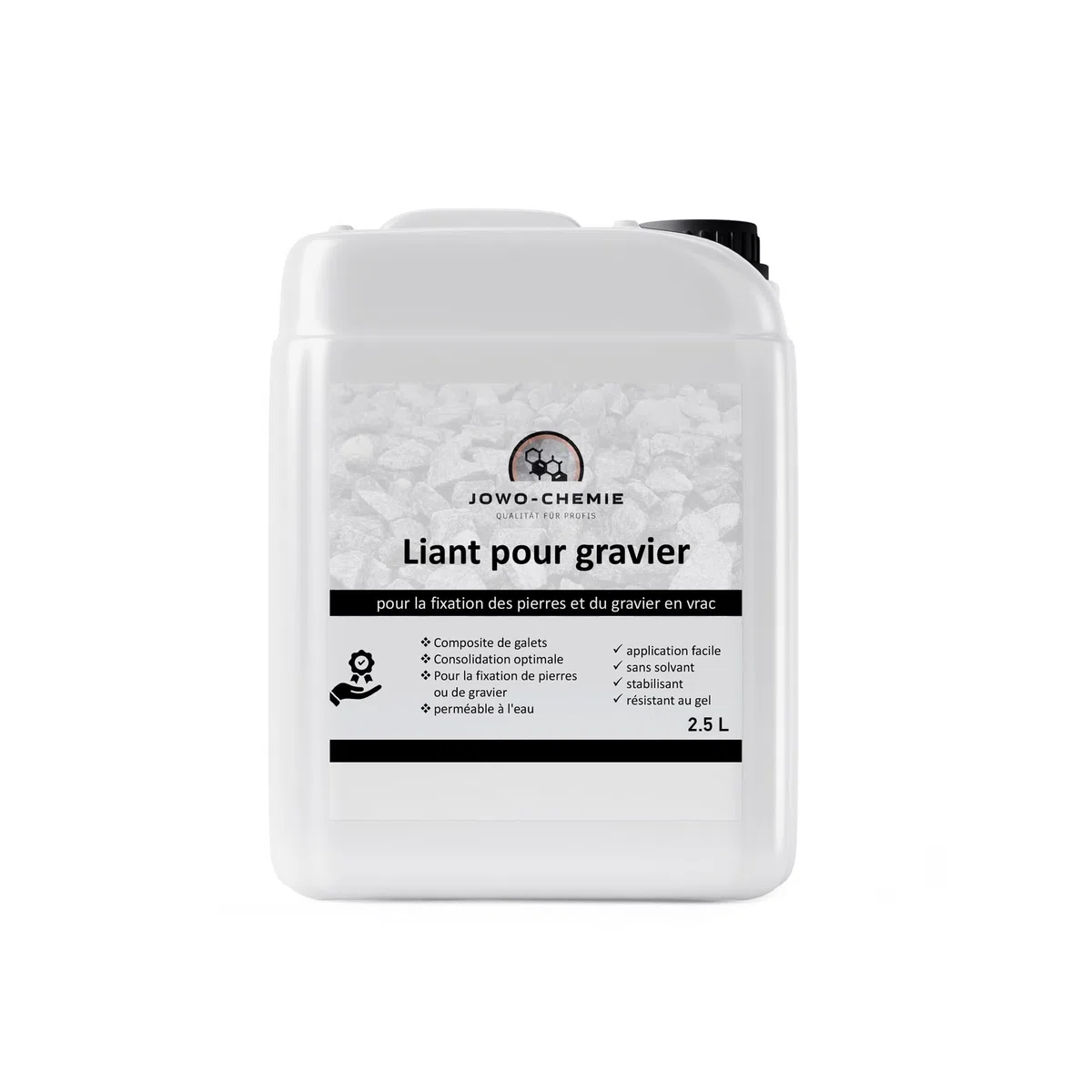 Liant pour gravier extérieur 2,5L – Stabilisateur de gravier & colle cailloux pour allées, terrasses et jardins | Fixateur drainant anti-déplacement pour gravier, pierre et galet décoratif.