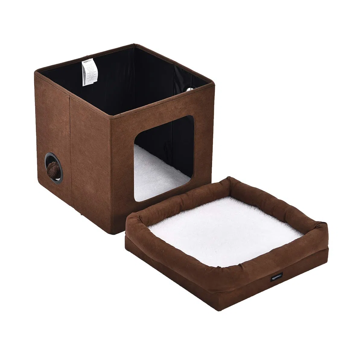 Amazon Basics Niche pliable pour chat, Marron, 38 x 38 x 43 cm