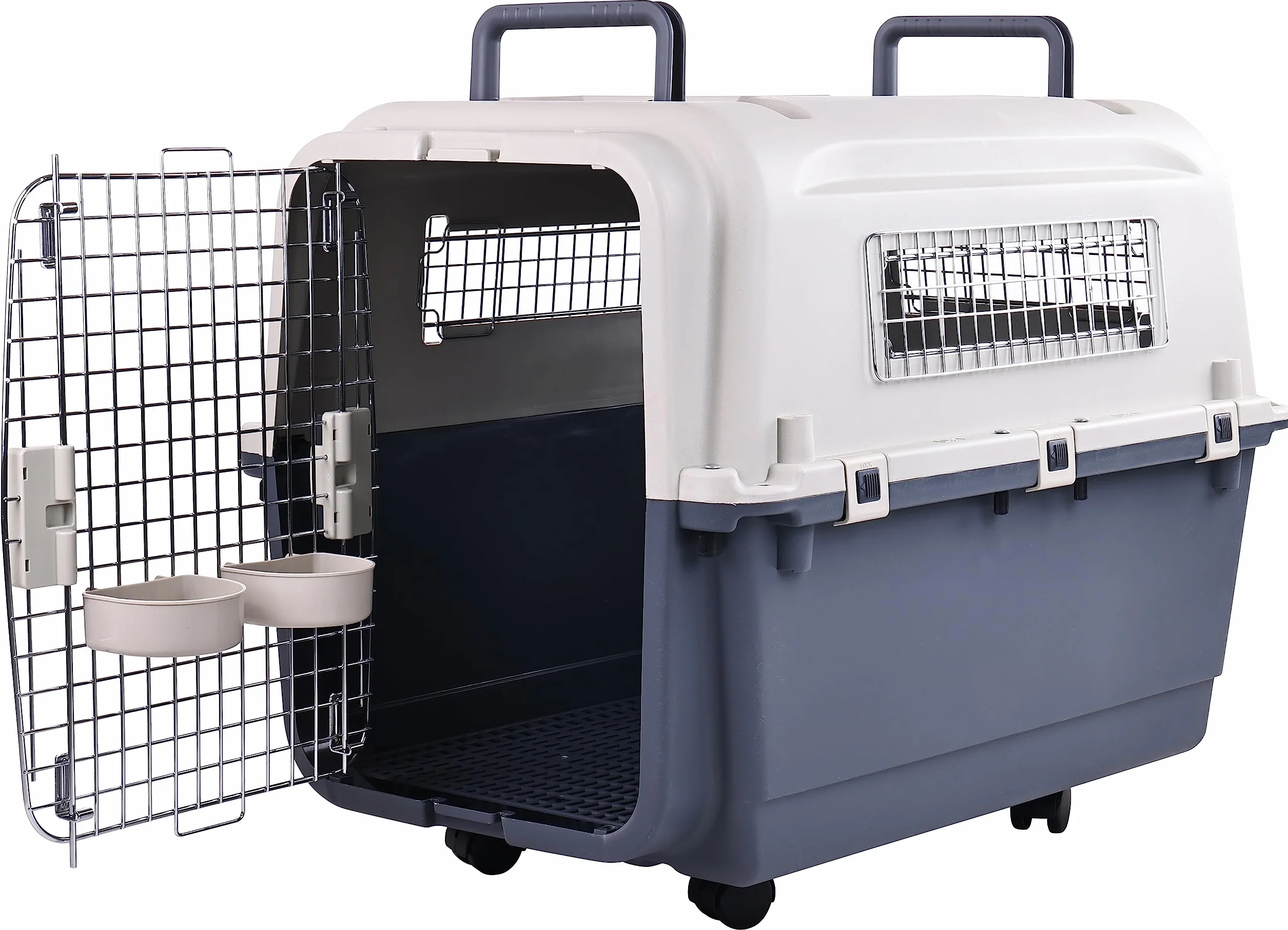 Elevon Cage de Transport en Plastique pour Animal Domestique - Approuvée par Les compagnies aériennes - Grande Taille (L x l x H) : 78 x 54 x 57,9 cm