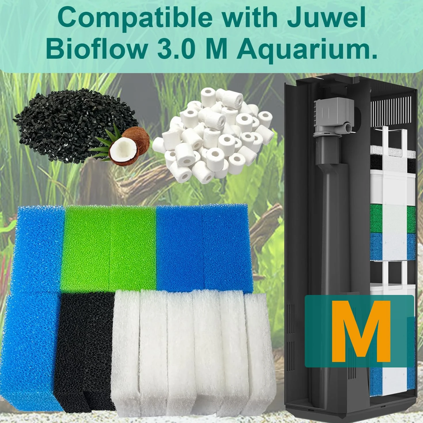 2 Ensembles de Milieux de Filtration pour Aquarium Compatibles avec Le Juwel Bioflow 3.0 M