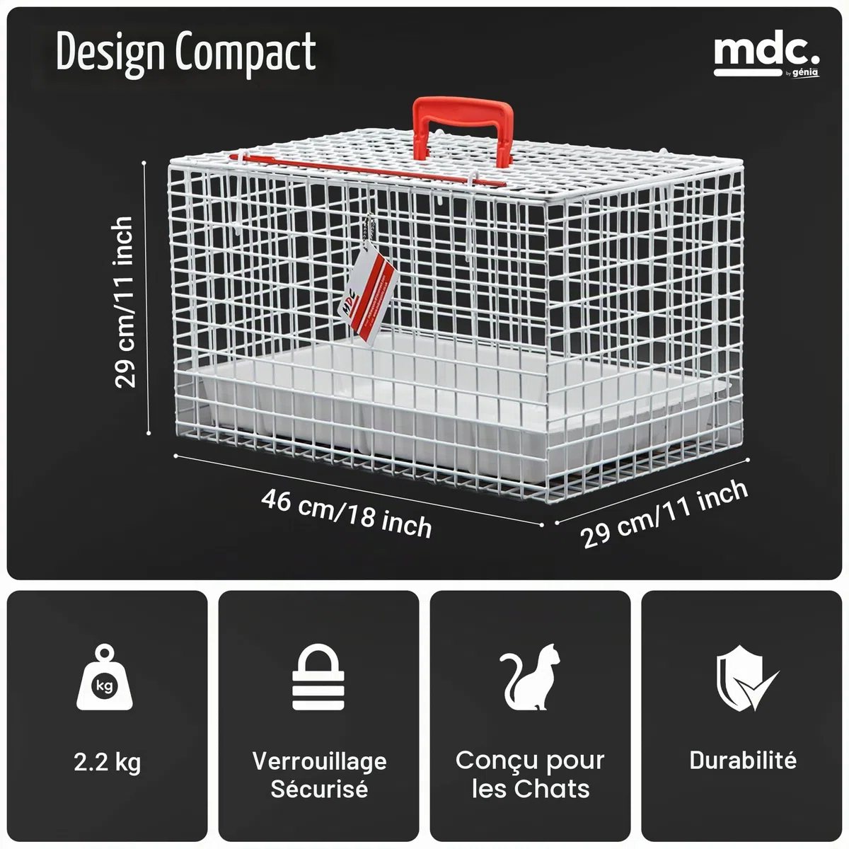 MDC Cage de transport métallique