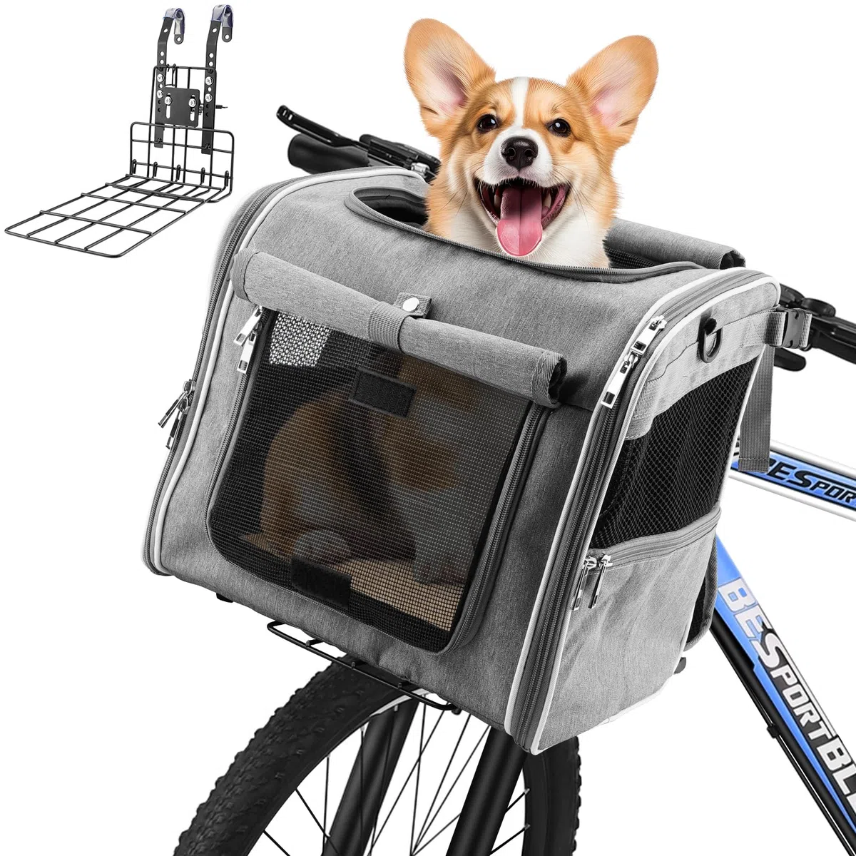 Eiito Panier pour chien vélo sûr jusqu'à 6 kg, sac à dos et voiture