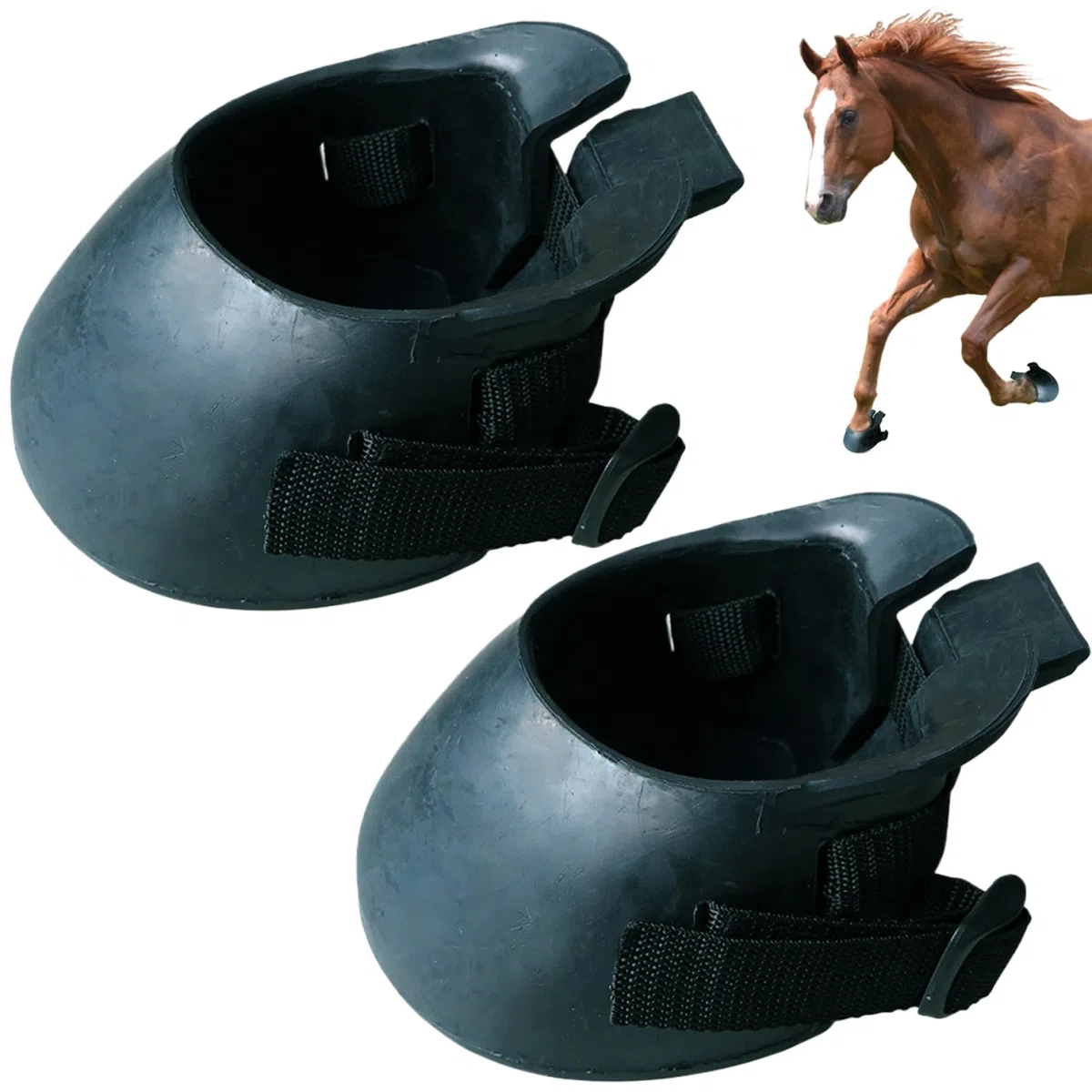Bottes de Sabots à Cheval, Bottes de Sabot épaisses Portables, Protection Portable des Chevaux en Caoutchouc épais pour la Gestion des plaies et Le Traitement d'abcès de la laminite - L