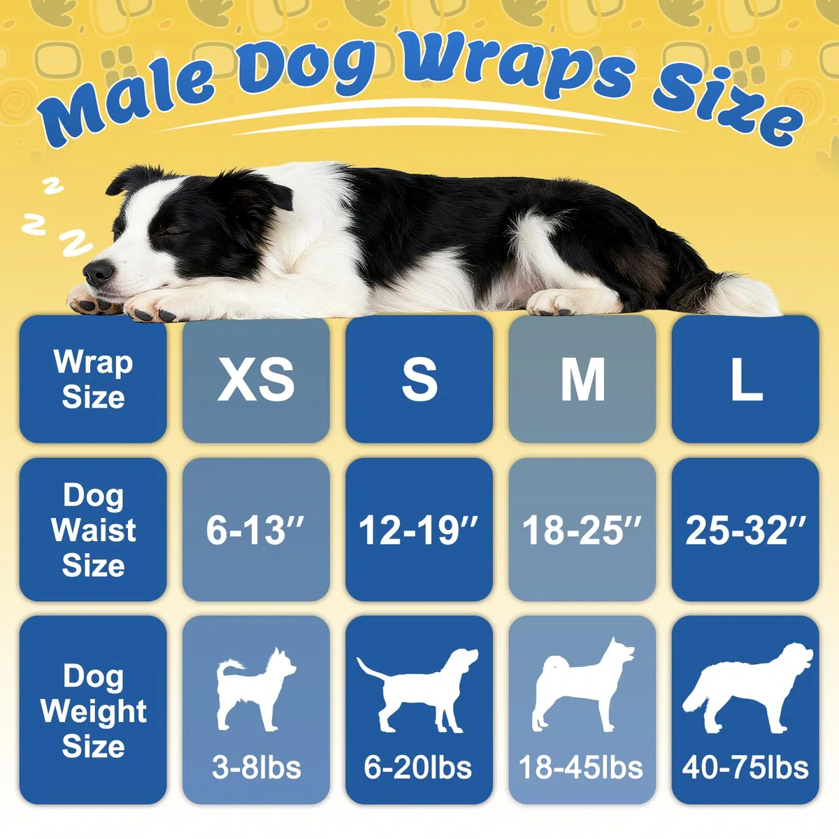 MICOOYO Couche Chien Male Jetable, Couches Chien Male Super Absorbante, Couches pour Chiens pour l'incontinence (S, 20 pièces)