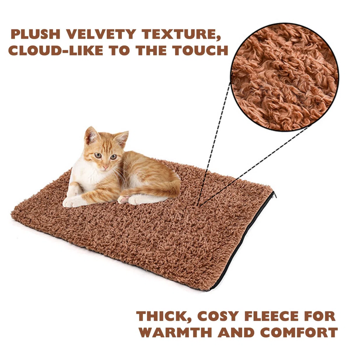 Coussin Chauffant pour Chat, Tapis pour Chien Tapis Hiver Thermique, TapisChien Auto-Chauffant, Coussin Chien Rétention de La Chaleur, Matelas Chien pour Chatons Chiots(60 * 45CM)