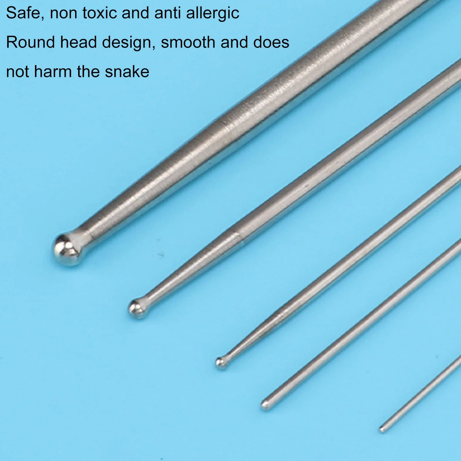 Sonde de Reptile à tête Ronde, kit de sonde de Serpent en Acier Inoxydable avec boîte de Rangement pour sonde de sexage de Serpent