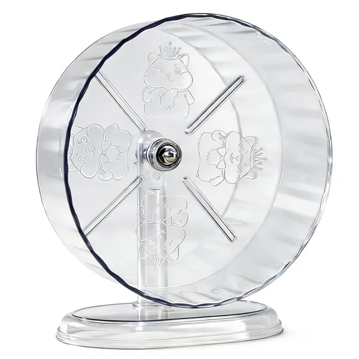 Roue de Hamster Super 24 cm, Roue de Course Transparente et silencieuse avec Support réglable pour Hamsters Nains, Souris, gerbilles et Petits Animaux Compagnie, Jouet d'exercice pour Animaux