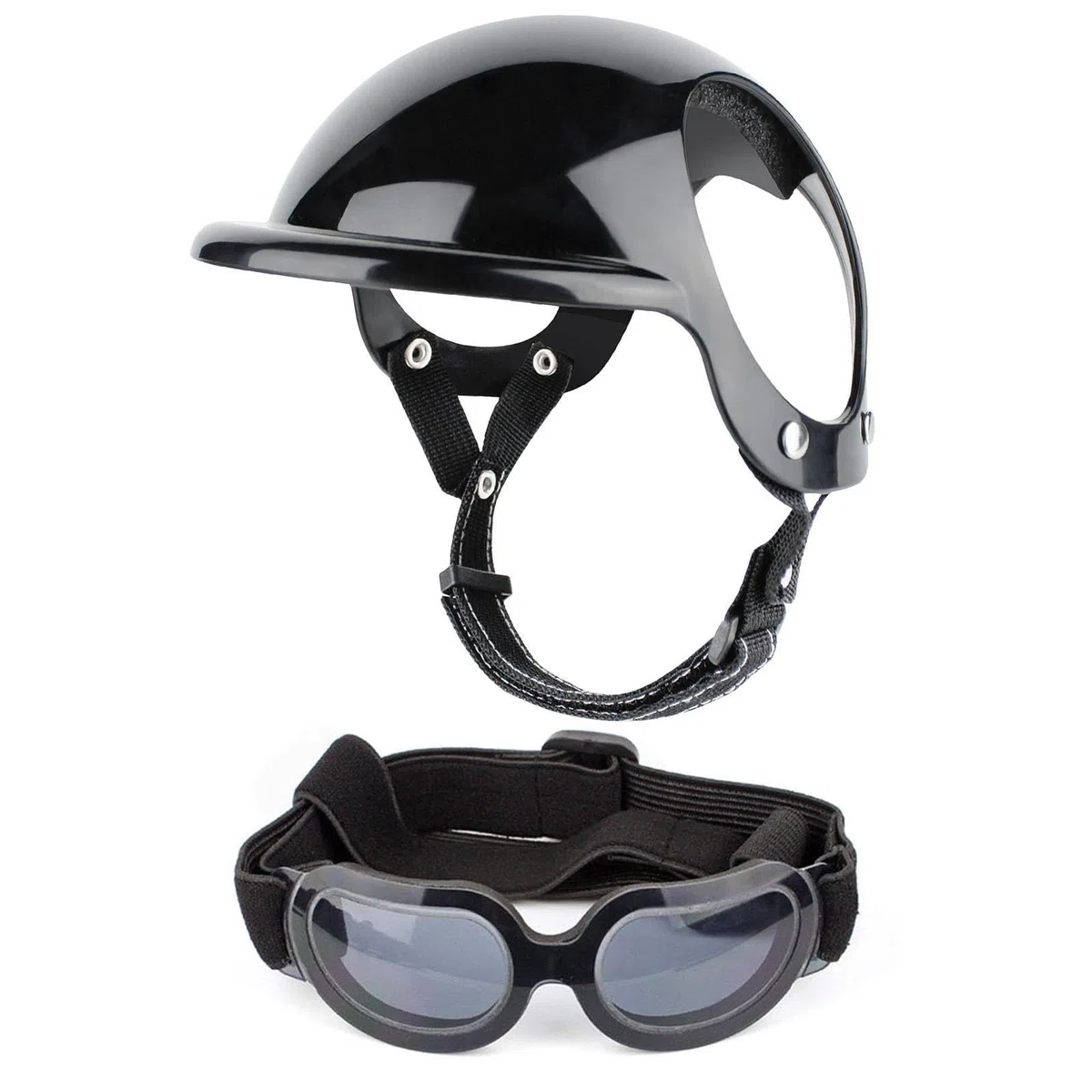 Motos pour Chiens, Casque Moto pour Animaux, Casque pour Animaux Compagnie avec Lunettes Ajustable Casque Lunettes Soleil Colorées pour Petits Chiens, Chats