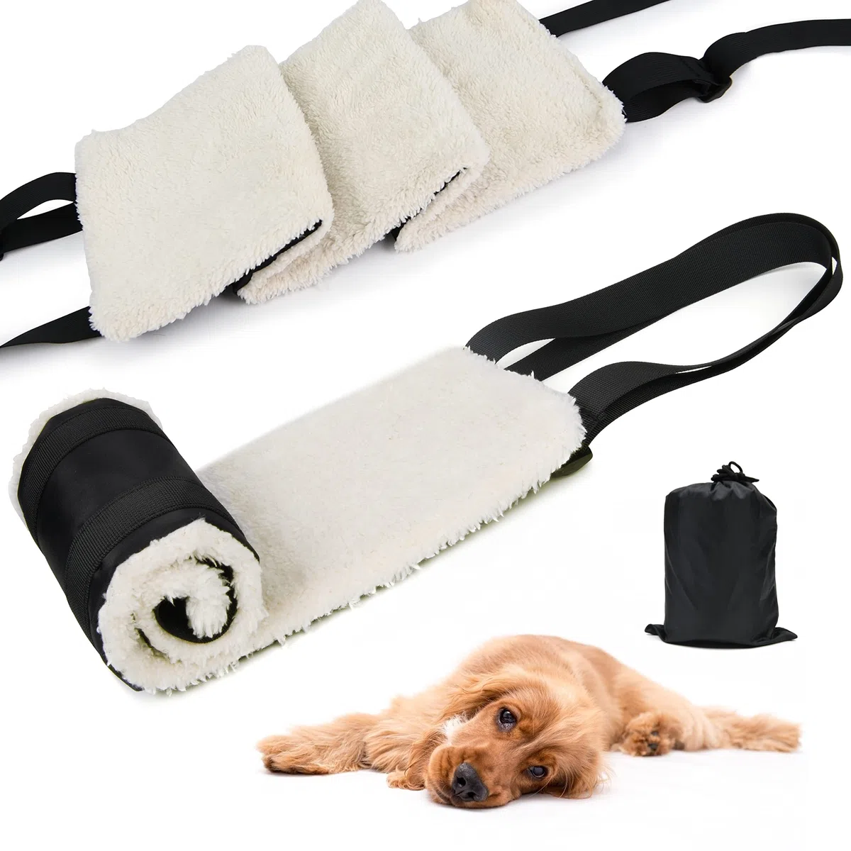 Aide au transport réglable pour chien - Sangle de transport portable pour la rééducation des chiens de taille moyenne et grande - Aide à la marche avec poignées comme soutien de sécurité pour chiens