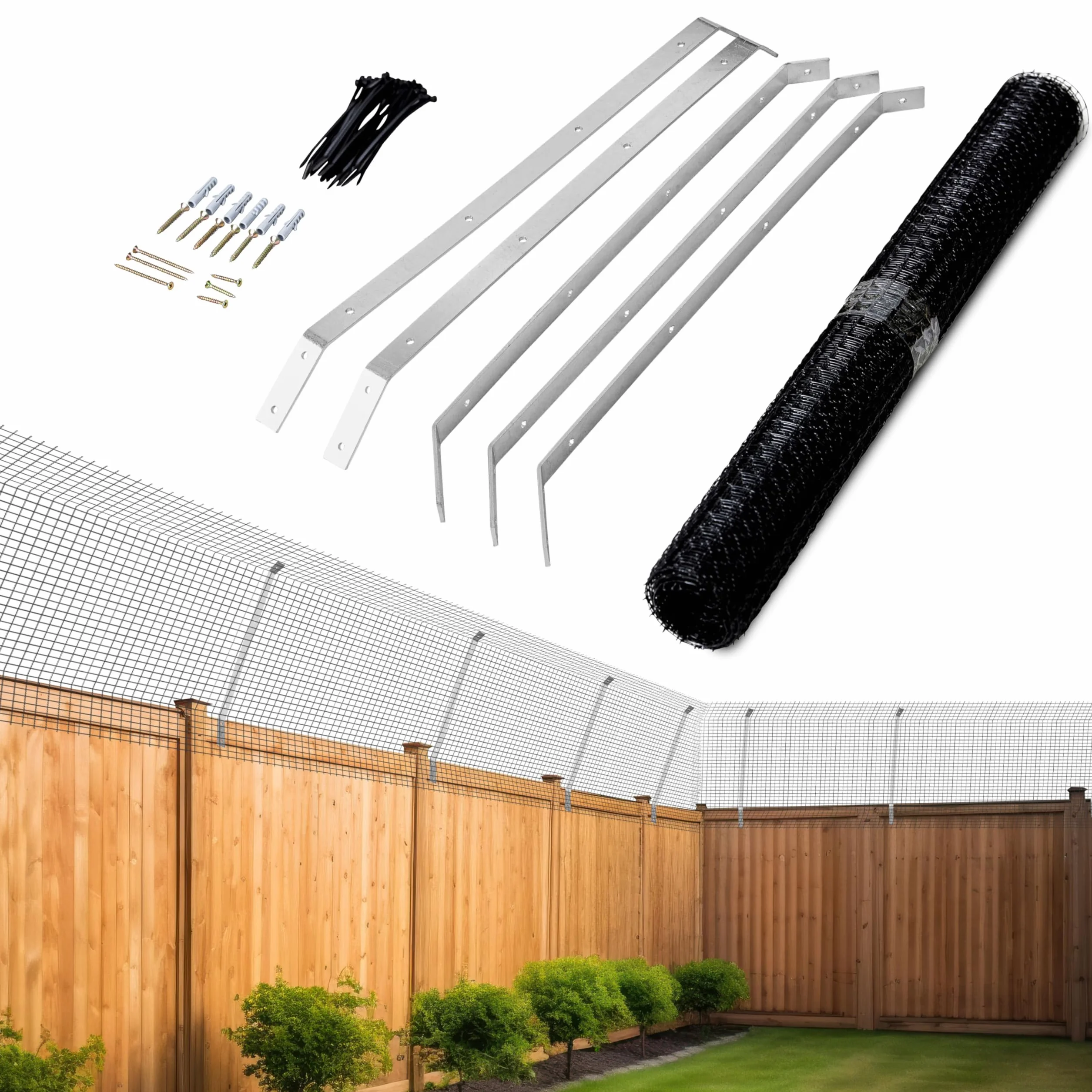 MISCHOME Kit de fixation de sécurité pour clôtures de jardin (10 mètres)