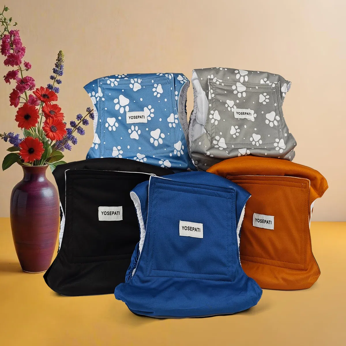 Lot de 5 Couches réutilisables pour Chiens mâles, Bandes Abdominales lavables de qualité supérieure pour Chiens mâles, Bandes absorbantes Haute Performance pour Chiens incontinents (L)