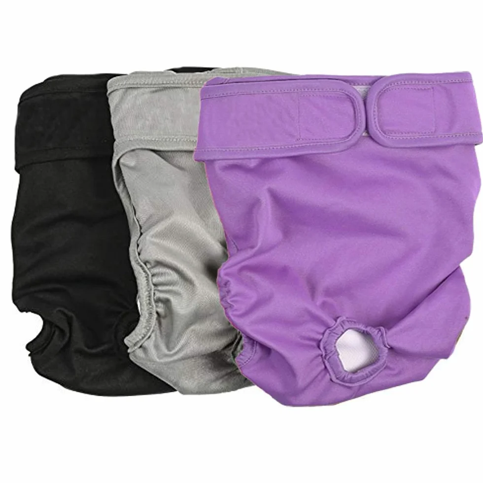 Couches Lavables pour Chiennes, sous-vêtements Hygiéniques pour Chiens en Chaleur, 5 Tailles XS à XL, Convient à Toutes Les Chiennes (XL: 60-82cm, 3-Packs)
