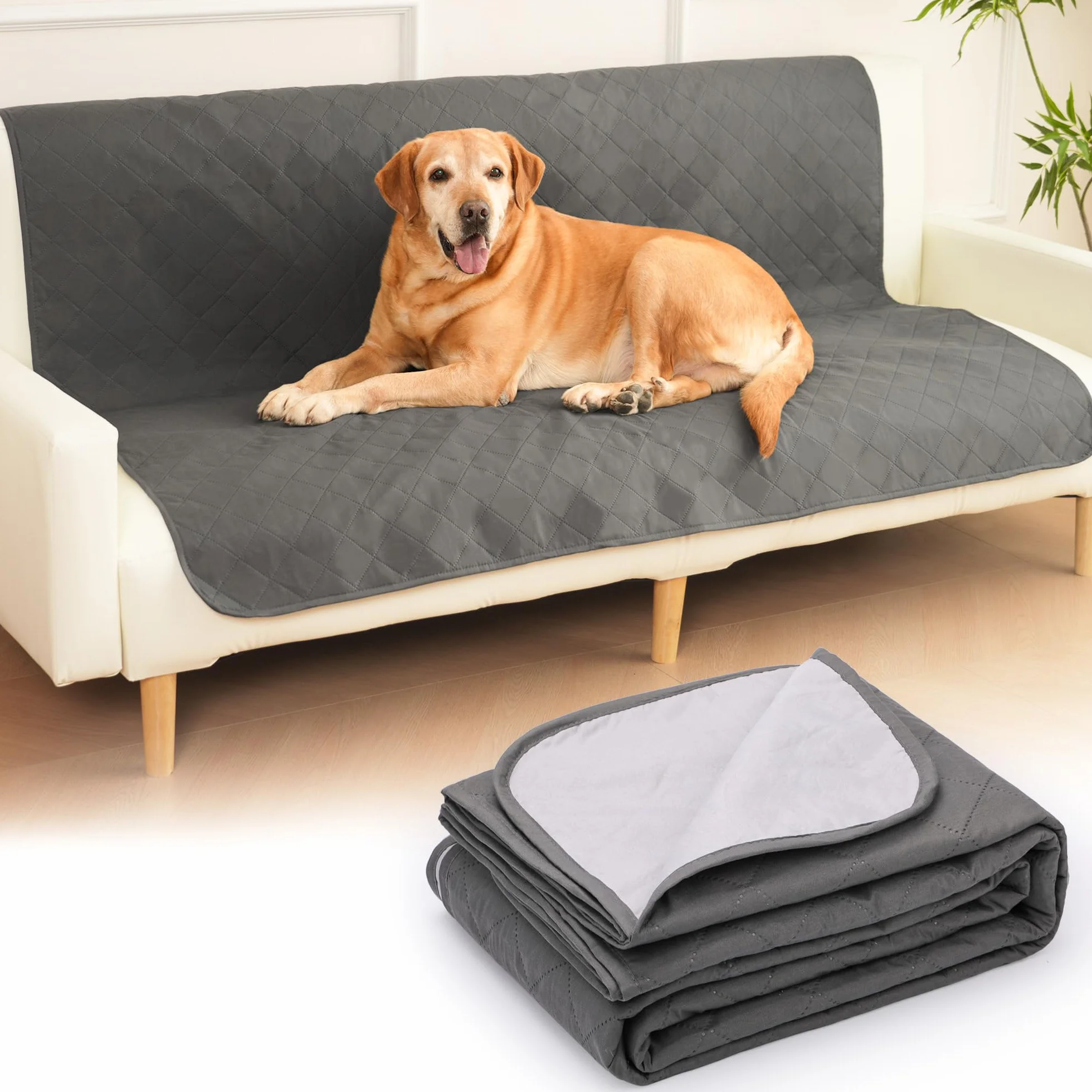 Housse de canapé imperméable pour chien et animal domestique - Lavable - Réversible - Anti-rayures - Résistante aux poils d'animaux - Pour chiot, chiens et chats de taille moyenne et grande