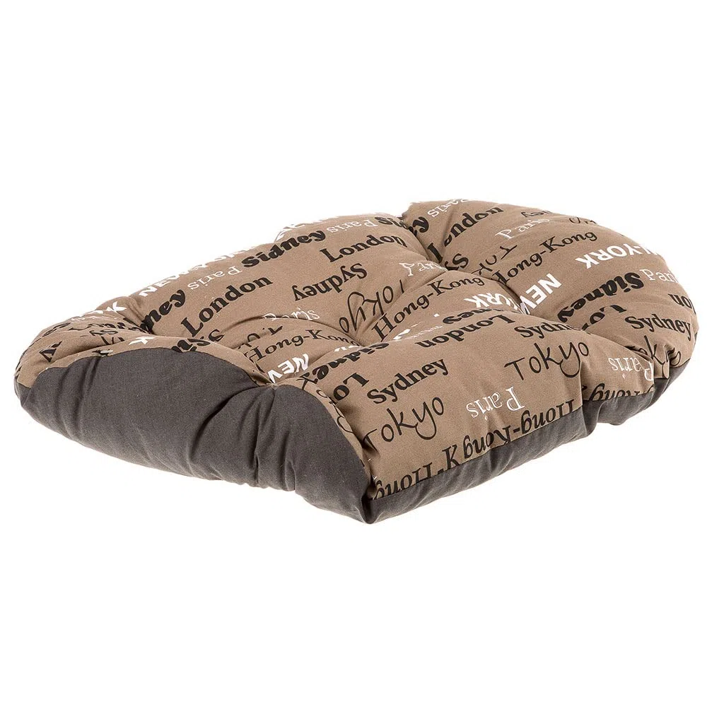 Ferplast Panier Chien Coussin pour Chiens, Lavable, Tapis pour Niches et Voitures, en Coton avec Rembourrage Doux, 78 x 50 CCM. Marron