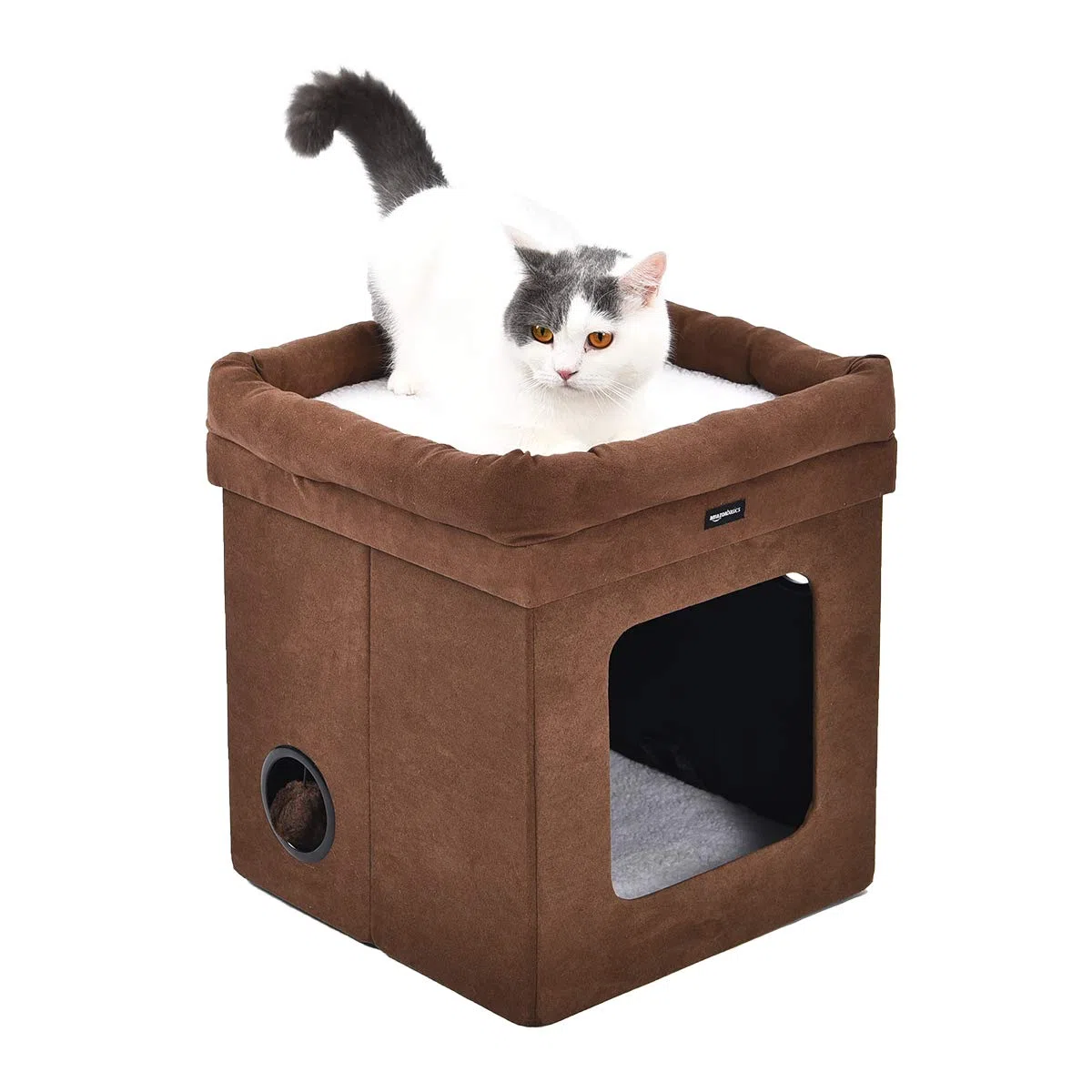 Amazon Basics Niche pliable pour chat, Marron, 38 x 38 x 43 cm