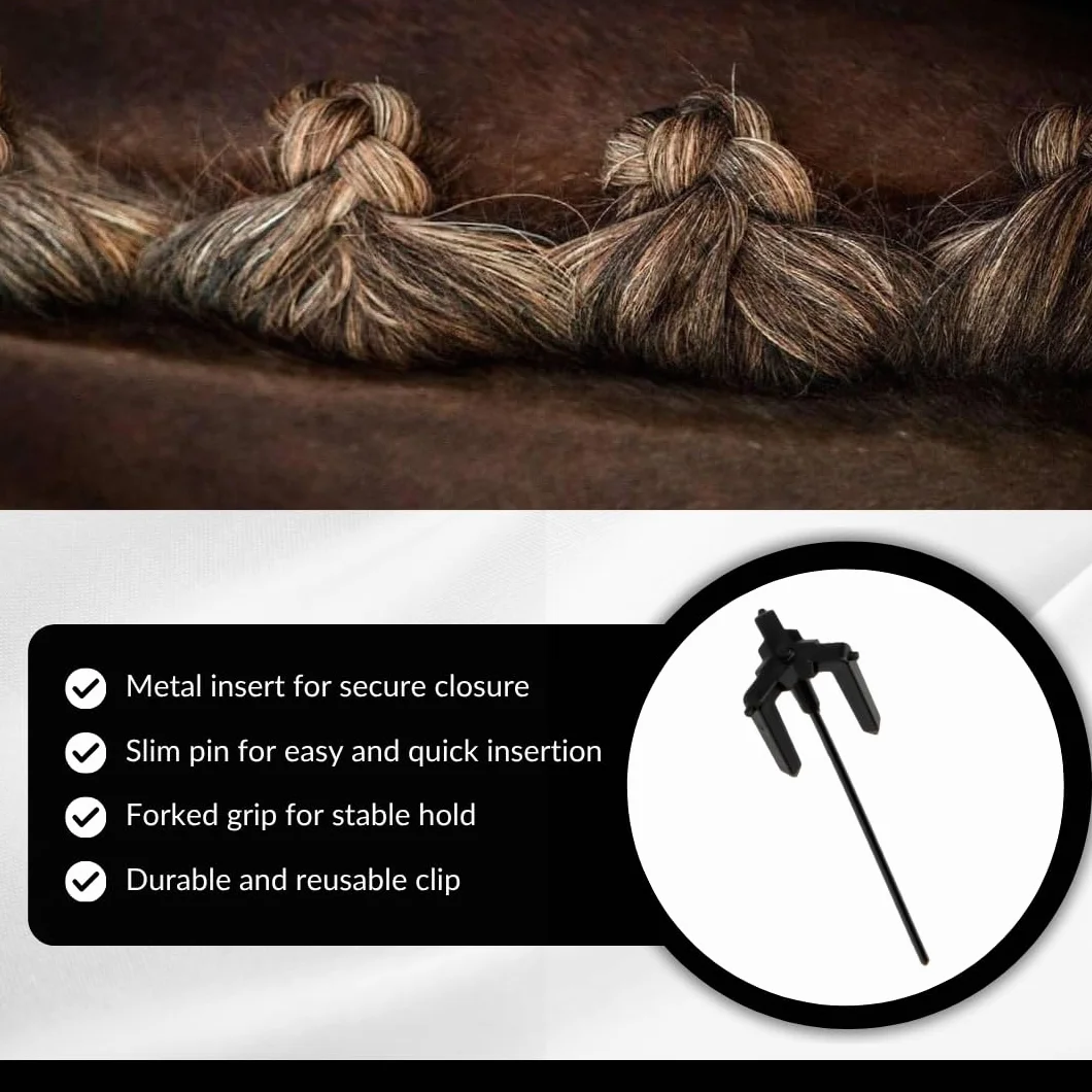 Deluxe | Pince pour chevaux | Convient pour chevaux et poneys | Réutilisable (Noir, Standard)