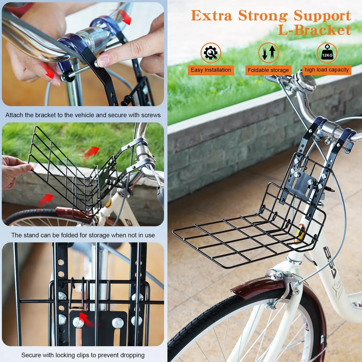 Eiito Panier pour chien vélo sûr jusqu'à 6 kg, sac à dos et voiture