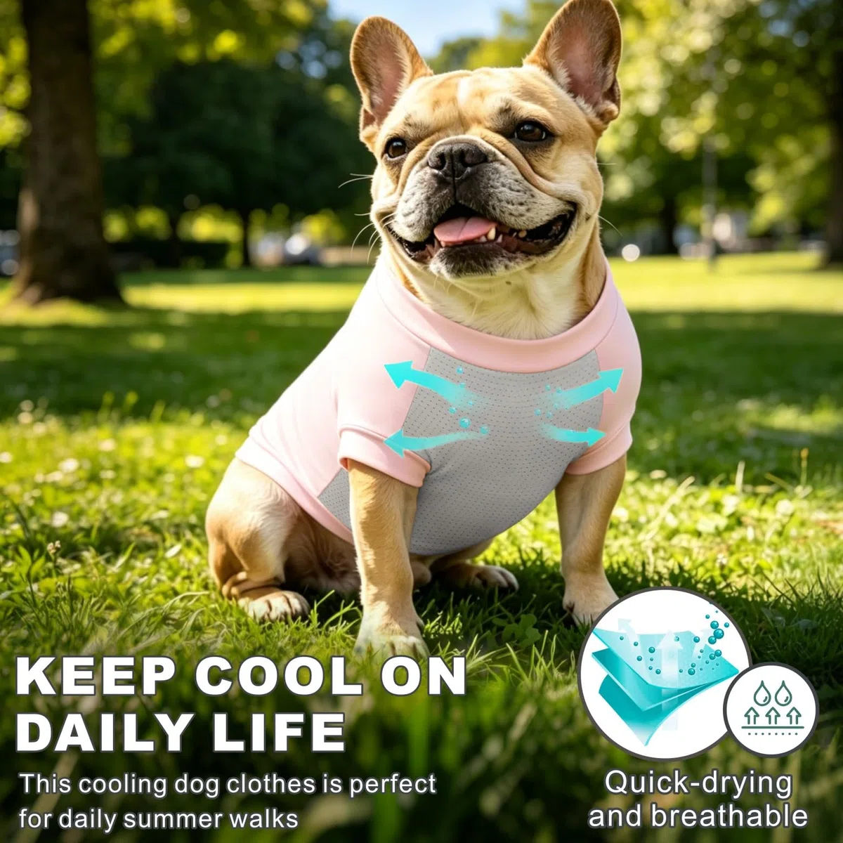 Chemise Chien Protection UV 2Pack, T-Shirt Chien léger Gilet Refroidissement Vêtements d'été Sec Rapide Chiens Confort Chemises Soleil pour Petits Chiens Grands Chats