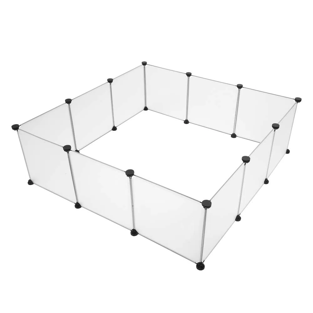 Bonnlo Parc Enclos pour Petits Animaux, Enclos Lapin Interieur, Cage, pour Cochons d'Inde, Lapins,Chien,Chiot,Blanc