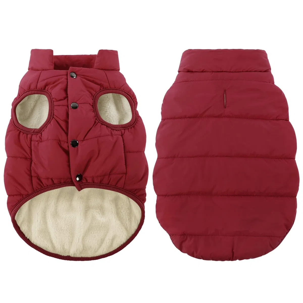 ASENKU Manteau Hiver pour Chien XS, Matelassé Doublure Polaire Arctique, Veste Chien Hiver Imperméable,Boutons-Pression & Ouverture Harnais, pour Caniche, Chihuahua, Promenade Ville, Neige et Pluie