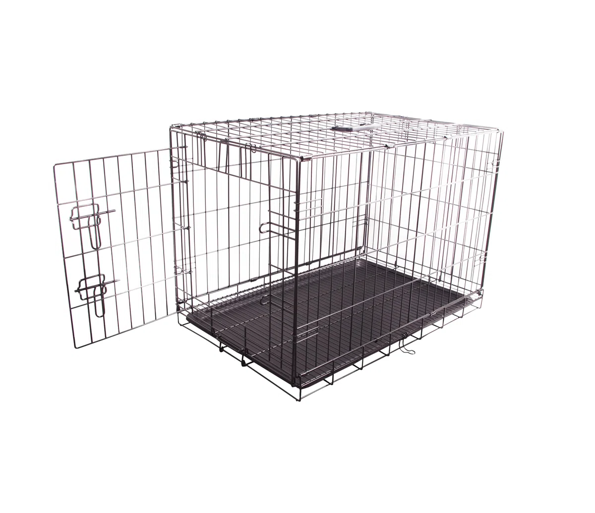 Cage pour Chien Pliable en Fil métallique Durable avec Plateau, Porte Simple, 76,2 x 48,3 x 53,3 cm, Noir