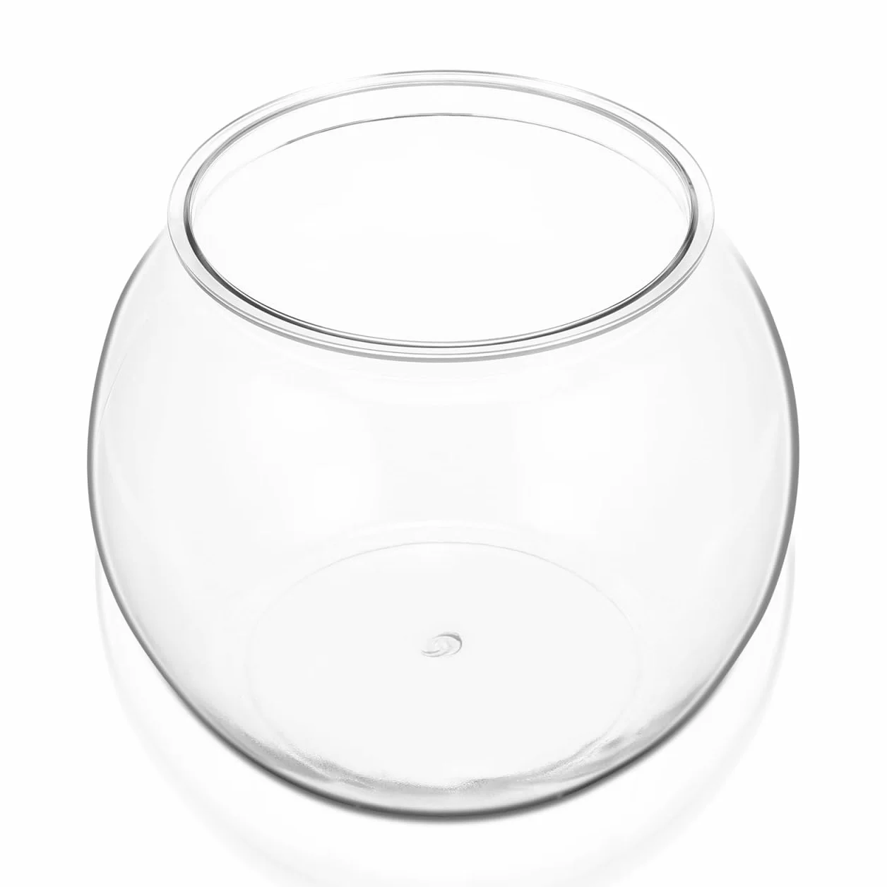 Mipcase Aquarium Rond Transparent en Pet Petit Aquarium De Bureau 8L Bocal À Poissons Résistant Aux Chocs pour Décoration De Maison Et Bureau 8.1X8.1X7 Pouces
