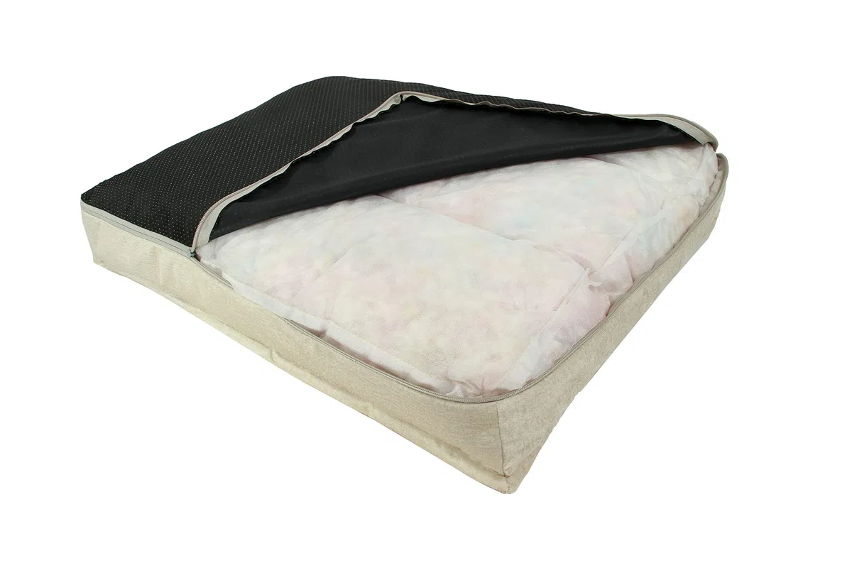 sesto senso Premium Housses de Rechange pour Lit Chien Zipper Fond Antidérapant M 70x50 Beige Ecru Ivoire