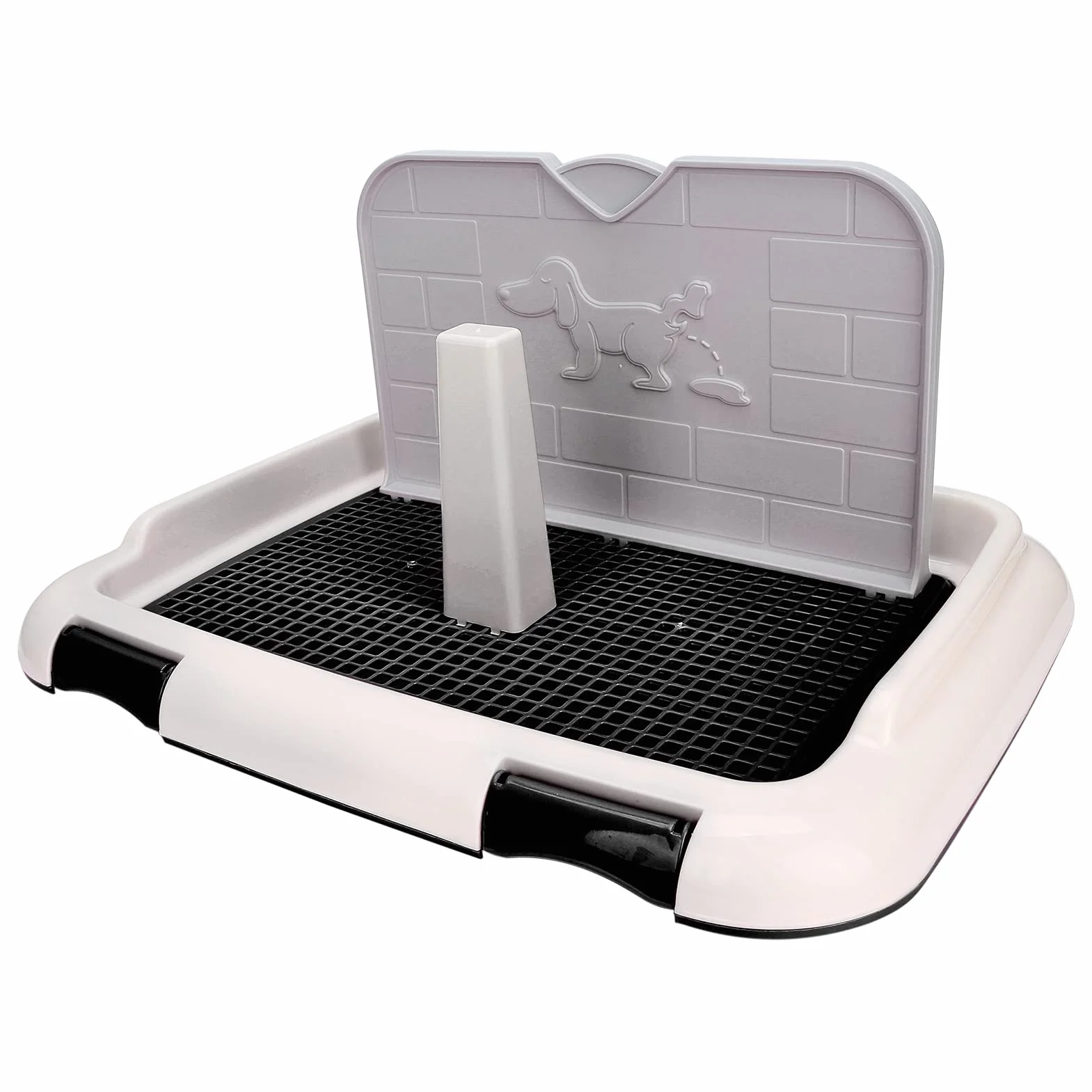 Focket Toilette pour Chien, Litière intérieure avec paroi simulée, Urination programmée, Bac en, Entraînement à la propreté pour Corgi