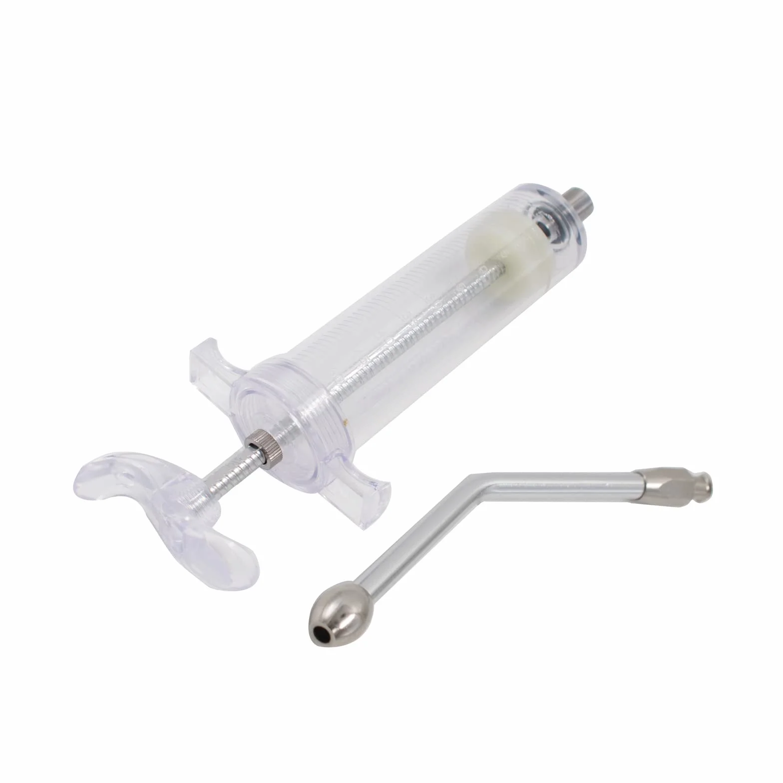 Cuyacili 50ml Seringue pour Animaux de Compagnie en Métal avec Tube Médecine Distributeur Pet Pill Dispenser Réutilisable pour Chat Chien Oiseau
